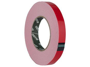 Скотч двухсторонний на вспененной основе Alloid 18мм х 10м, красный лайнер ПЭ, (DT-301810)