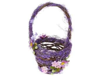 Декор пасхальный Корзина, 26см, цвет - лаванда