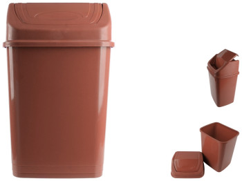 Ведро для мусора с поворотной крышкой Консенсус, 8,5л (Коричневый)