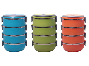 Ланч бокс 4в1 Kamille пластиковый 2,8л 16,5х15х24см