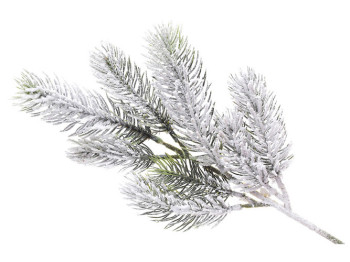 Ветка елки декоративная заснеженная, 35х14х6см