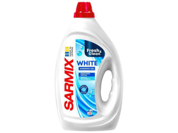 Гель для прання білої білизни Sarmix White з підсилювачем білизни, 900 мл, 23 прання