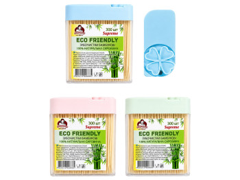 Зубочистки бамбуковые Помічниця Supreme Eco Friendly, 300 шт