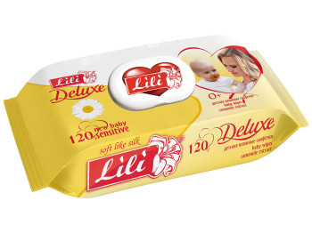 Влажные салфетки детские Lili DELUXE "С экстр ромашки" 120шт клапан