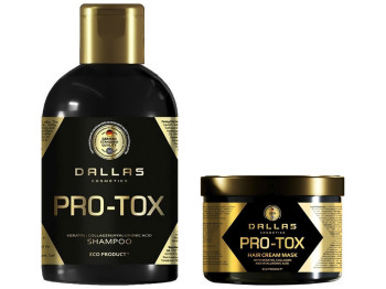 Набір Шампунь+Маска Dalas Hair Pro-tox з кератином, колагеном та гіалуроновою кислотою, 1л+500мл