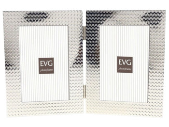 Фоторамка EVG ONIX S16 Double Silver, металева, 2 фото 10×15 см 6900071192311