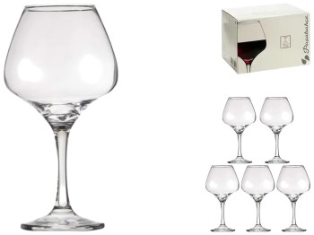 Набір келихів для червоного вина Pasabahce Risus, скло, 455 мл, колір прозорий (ціна за 6 шт)