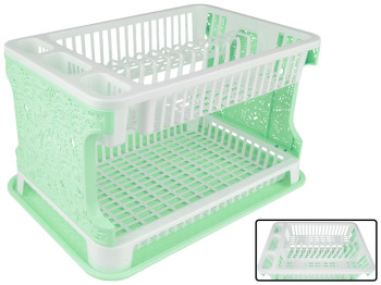 Сушилка для посуды Ажур (цвет - салатовый)  Efe plastics 42х28х28см