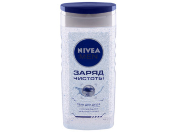 Гель для душу чоловічий Nivea Men "Заряд чистоти" з очисними мікрочастинками 250мл