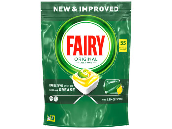 Таблетки для посудомоечных машин Fairy Original All in One Lemon, 55шт