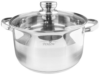 Кастрюля Stenson "Classico" с крышкой, все типы плит, капсульное дно, нерж.сталь D24см, 6,1л