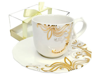 Чашка з блюдцем Жаклін (чашка 220мл, блюдце 15,5см)