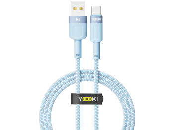Кабель Yoki Style, USB-A — Type-C, 60W, 1,2м, Синий