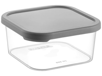 Контейнер Idea Home Quick Box, квадратный, пластик, 900мл, 14,3×6,7×14,3см, цвет прозрачный с серым
