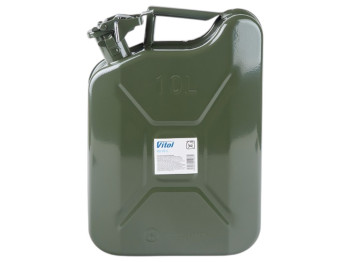 Канистра Vitol, крышка фиксатор-защелка, сталь, антикоррозийное покрытие, 10л, цвет зеленый