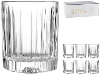 Набор стаканов Qian li glass ware, низких, 300мл (цена за набор 6шт) 07167