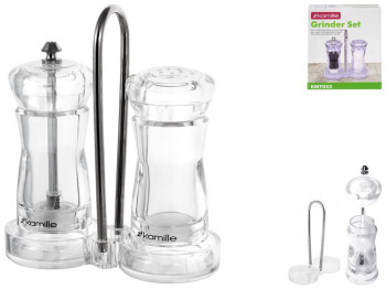 Мельницы для перца и соли Kamille на металлической подставке 2шт