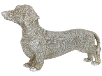 Декоративна статуетка Такса, 24,5x6,5x14,5см, колір – срібло