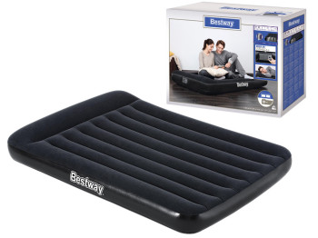 Велюр-матрац сірий з підголовником з вбудованим насосом 220V Bestway 67462