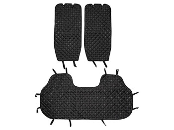 Накидка на сиденье экокожа белая строчка задняя (цена за комплект 3шт)