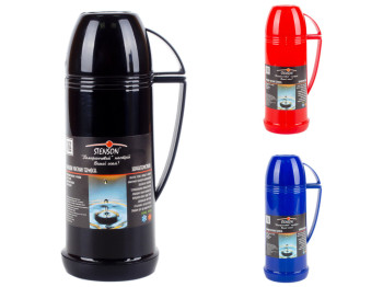 Термос пластиковый с стеклянной колбой (расцветки ассорти) 0.45л DB118/MT-4578-5