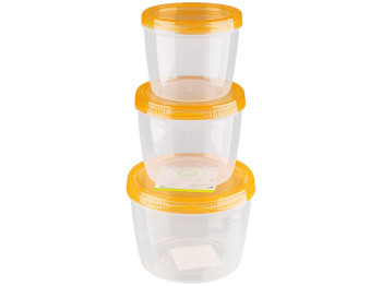 Набір контейнерів Twistbox, герметичні, поліпропілен, 600/370/250мл, колір прозорий (ціна за 3пр)