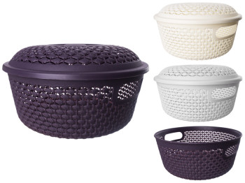 Миска-корзина с крышкой для не сыпучих продуктов 23,2х23,2х12,8см