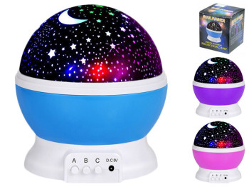 Нічник-проектор Star Master Зоряне небо з функцією обертання, кабель USB, на 3 батареях AA 18111