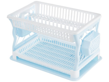 Сушилка для посуды R plastic, голубой, 2 яруса, 43x29x27,5см, 20203