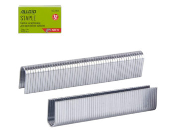 Скобы Alloid Pro, 12 мм х 1.2 мм, тип 28, закалённая сталь, для кабеля, 1000 штук