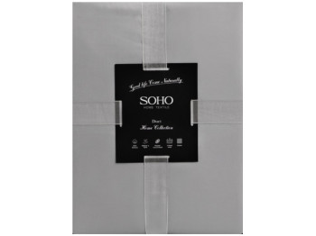 Комплект постельного белья Soho, семейный, 150×200см, 200×220см, сатин, цвет серый с айвори