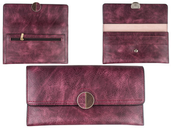 Кошелек женский кожзам. бордовый 19х3х10см