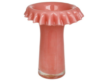 Ваза Rosetta, ручная работа, стекло, 23×28см, цвет розовый