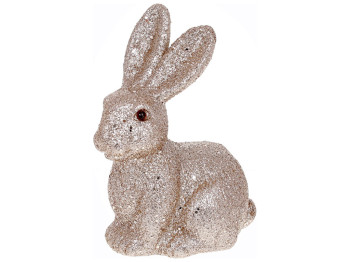 Фигурка декоративная Кролик, 15см, цвет - глиттер шампань