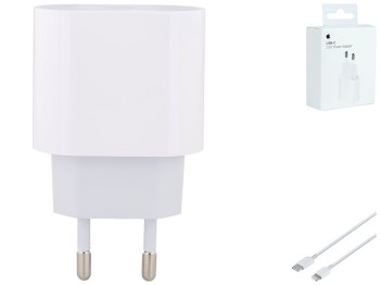 Мережевий Зарядний Пристрій Apple PD 20W 1:1 М'ята упаковка Колір Бiлий