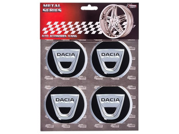 Наклейки на ковпаки DACIA, 6см, чорні, 4шт