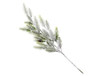 Ветка елки декоративная заснеженная, 52см
