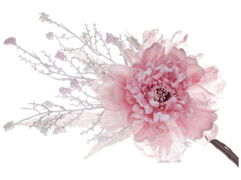 Декоративный искусственный цветок Пион, 13х30см, цвет - розовый