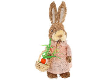 Декоративная пасхальная фигура Зайчиха с корзинкой, 14x15x29см