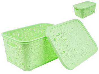 Кошик з кришкою "Ажур" (колір - салатовий) 10л Efe plastics