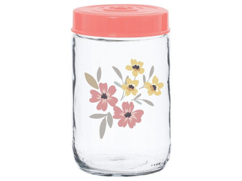 Банка Herevin Pink Flowers, 600мл, 8699038110052
