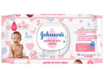 Влажные салфетки детские Johnson’s "Нежная забота" без слез 56шт с клапаном