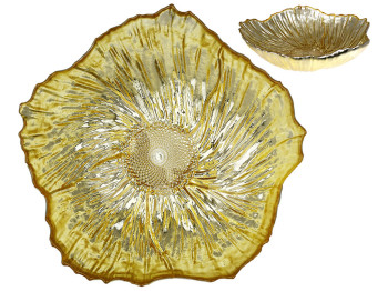 Салатник стеклянный Flower 450мл, цвет - золото