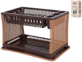 Сушка для посуды Violet House Роттанг, пластик, 38х28х41,5см, цвет коричневый