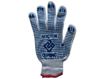 Рукавички бавовняні з ПВХ крапкою Схід, 1пара