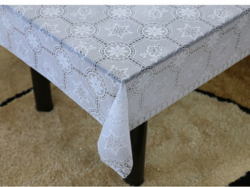 Клейонка вінілова ажурна "Lace" біла 1,37x20 метрів (ціна за рулон)
