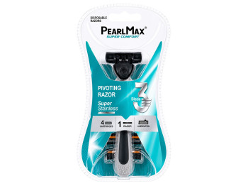 Бритвенный станок PearlMax Super Comfort с 3 лезвиями, 4 сменные кассеты