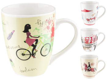 Чашка фарфоровая Прогулка 350мл (расцветка ассорти)