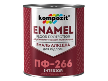 Емаль для підлоги ПФ-266 Kompozit 0,9кг Жовто-коричнева