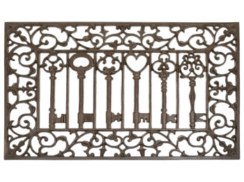 Коврик придверный, узор ключи, чугун, 59×39×1,5см, цвет коричневый